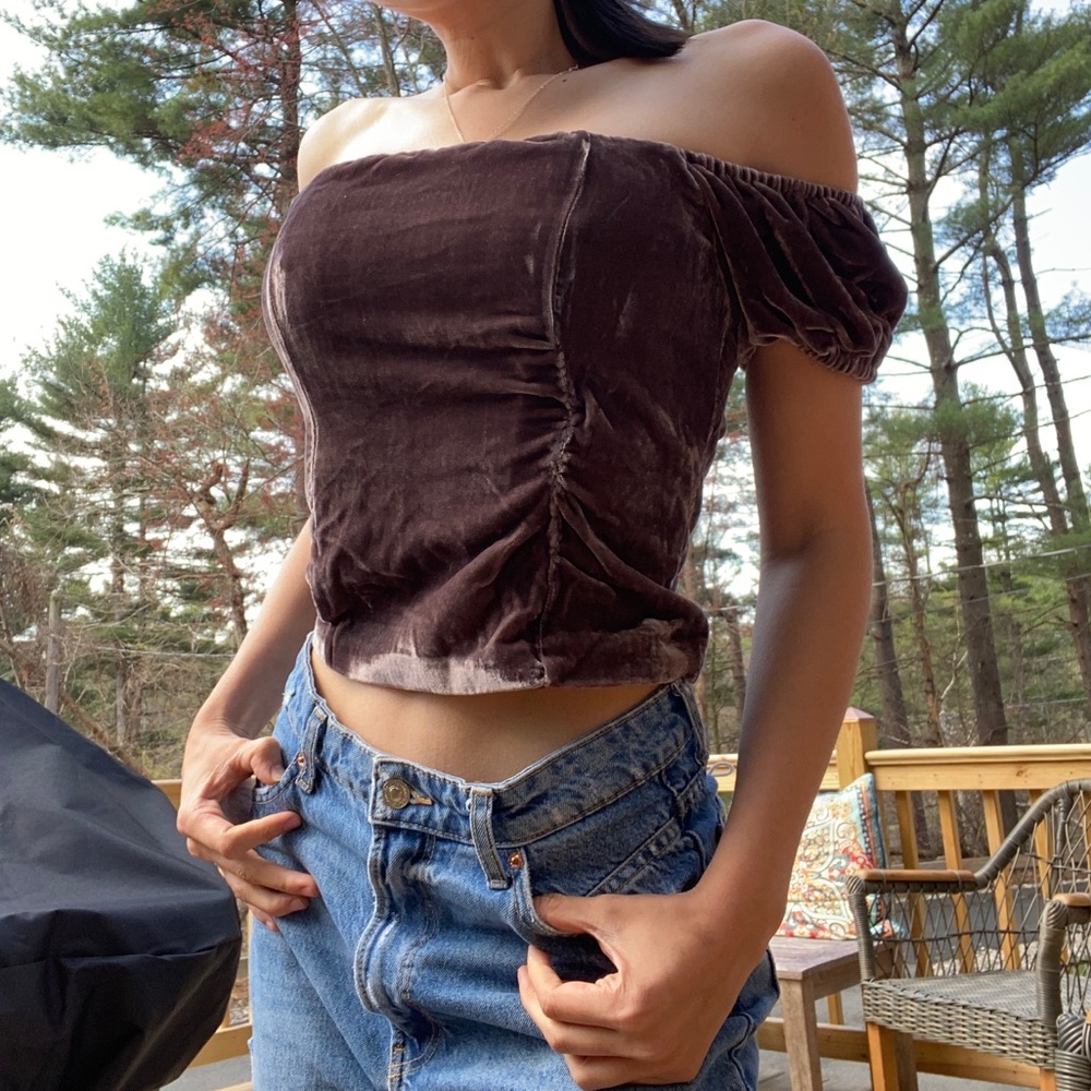 Revolve Majorelle $150 Luxor Top purple Velvet med